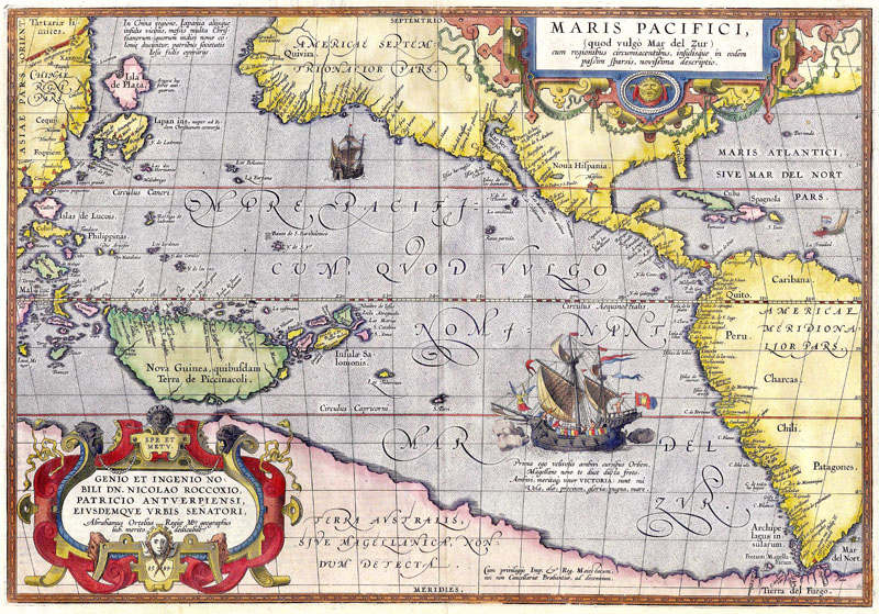 Maris Pacific Grote Oceaan 1589 Ortelius